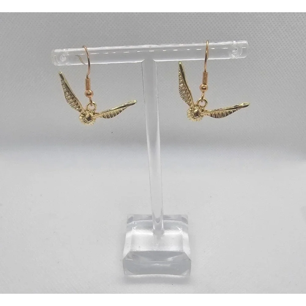 Golden Snitch Quidditch Harry Potter Hook Earrings! Hypo-Allergenic!